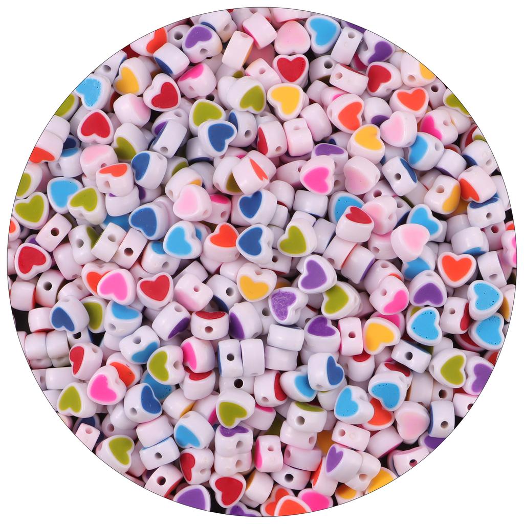 200pcs Mix Letter Acrylic Beads Round Flat Alphabet Spacer Bead and elastic cord For Jewelry Make Handmade Diy Bracelet Necklace
