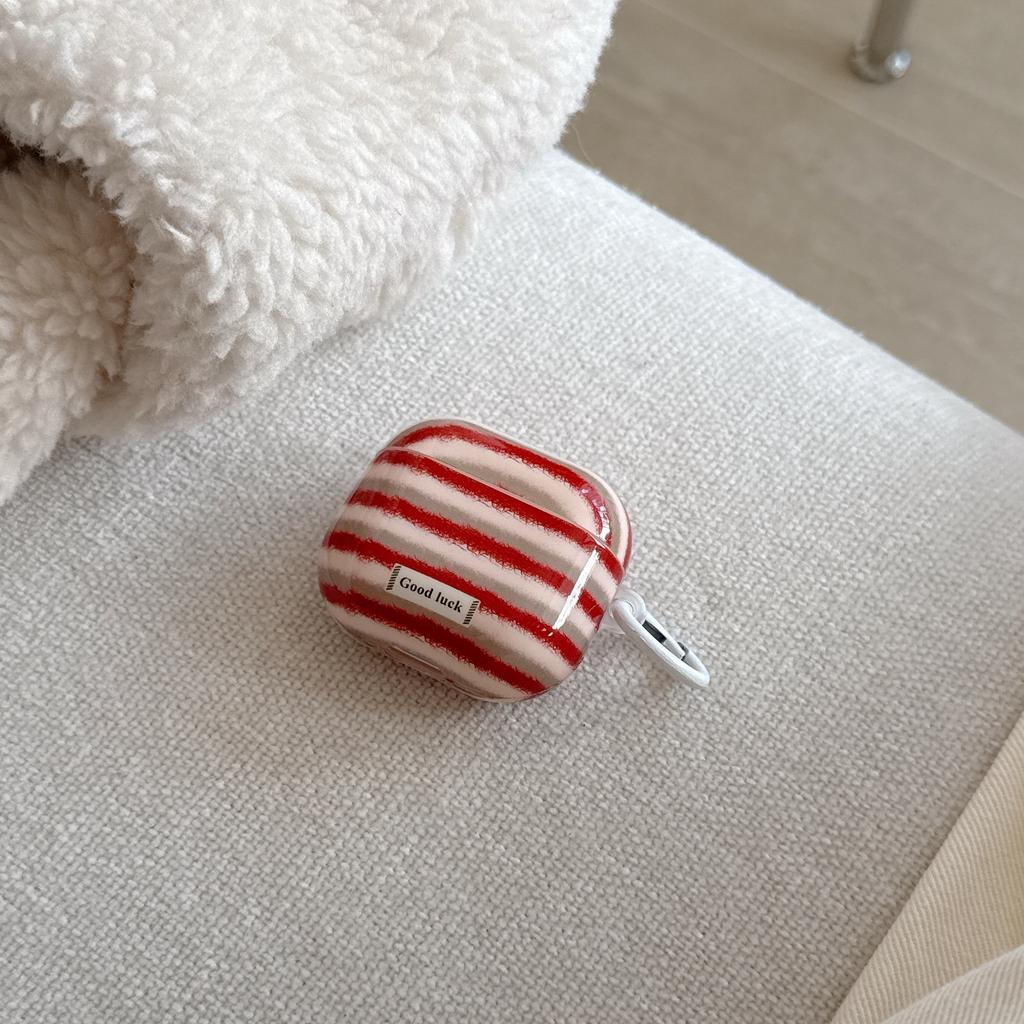 ins niche retro red striped cherry for airpodspro1 protective case airpods 1st generation earphone cover