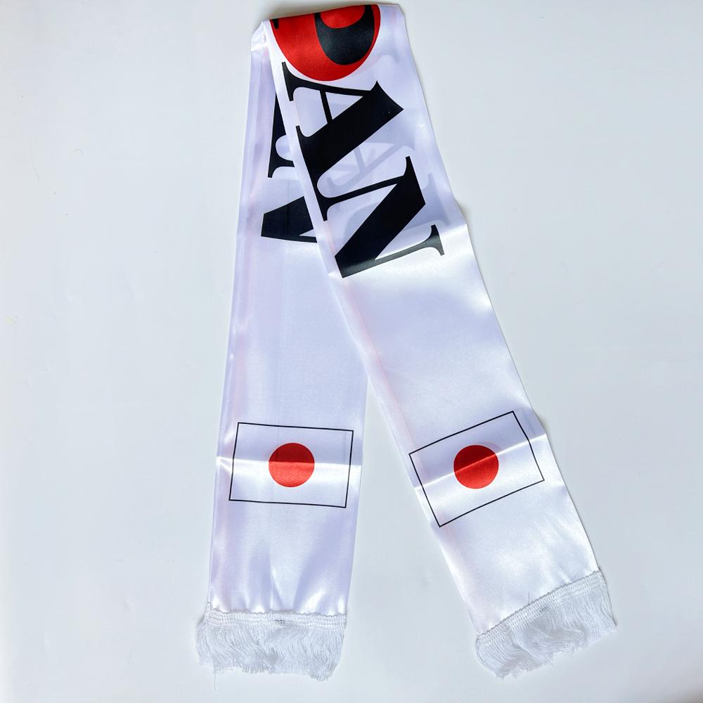 2026 USA Mexico Netherlands Scarf Flag  14x135cm Double-sided Printed Satin Iraq  Haiti France Scarf Flag