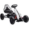 Go-Kart für Kinder, Elektrisches Kart, bis zu 5 km/h, Sicherheitsgurt, Sitz mit Rückenlehne, Kunststoff, Metall, Weiß