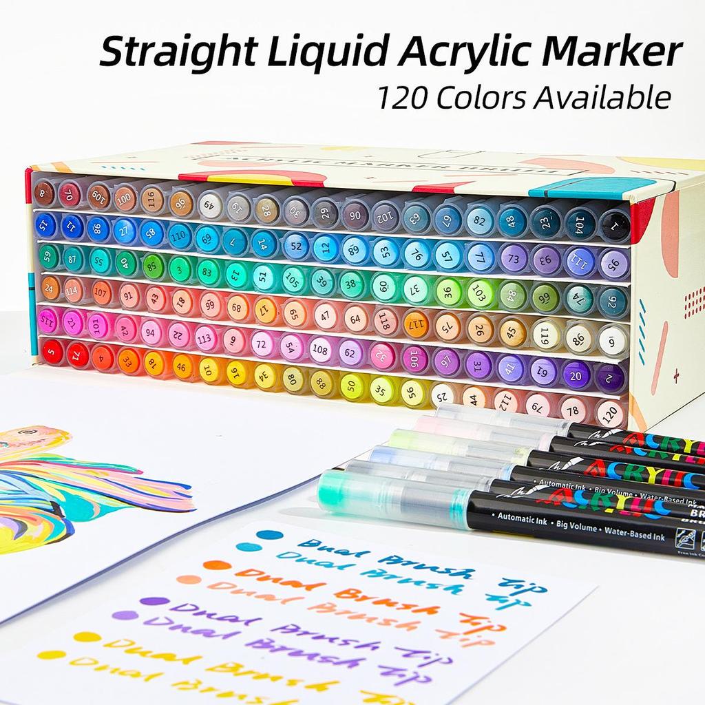 120barevné rychleschnoucí akrylové fixy pro doodle art