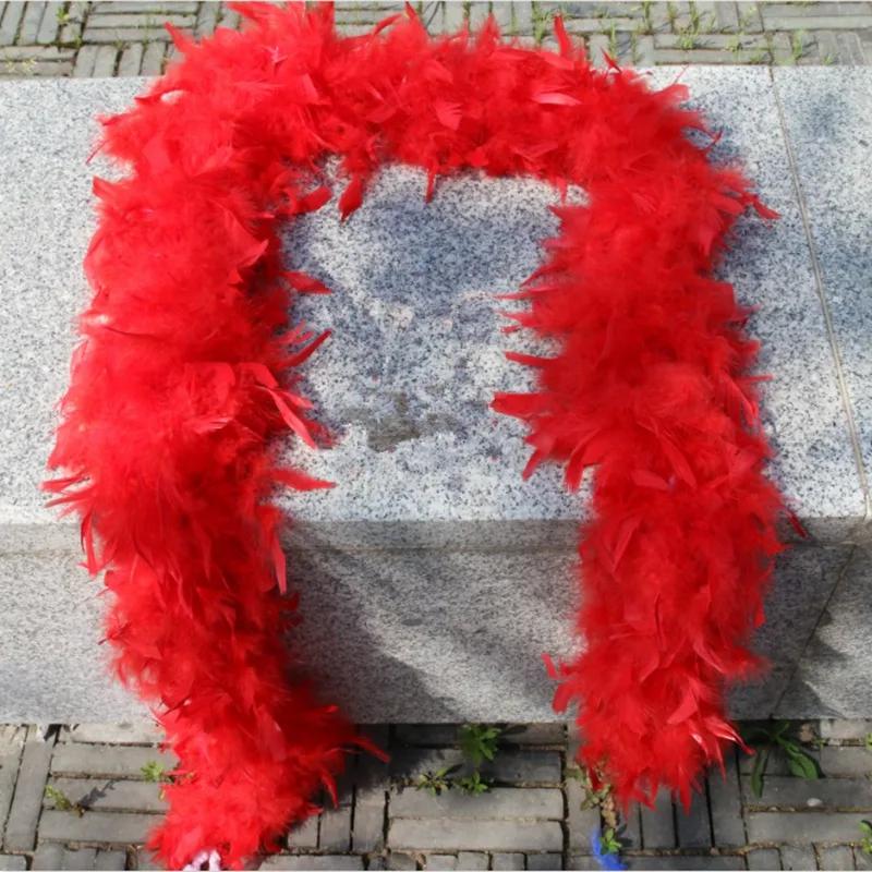 DIY 2 Meters Super Thicken Chandelle Turkey Feathers Boa Trim 80g Scarf/Costume/Party Dress Marabou Feathers for Crafts Boas Plumas