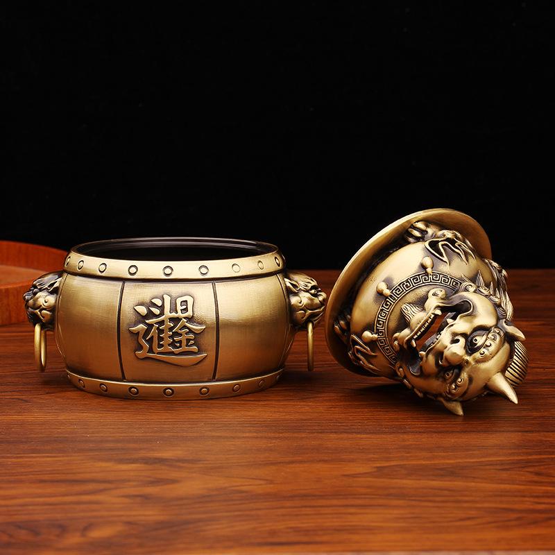 Brass Pixiu Incense Burner Daily Wealth Office Living Room Desktop Painted Metal Craft Copperware Pure Copper Ornament