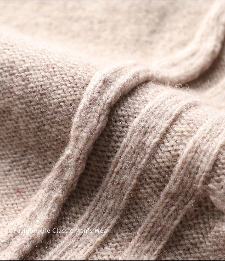 Men's Stand Collar Four-Button Jacquard Wool Sweater, Winter 2025 Fashion for Young and Middle-Aged, Casual Base Layer