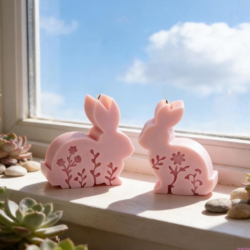Geprägte Hasenfigur Silikonformen Mehrzweck-Silikonkerzenformen für handgefertigte Kerzen Seifen Basteln Harzguss
