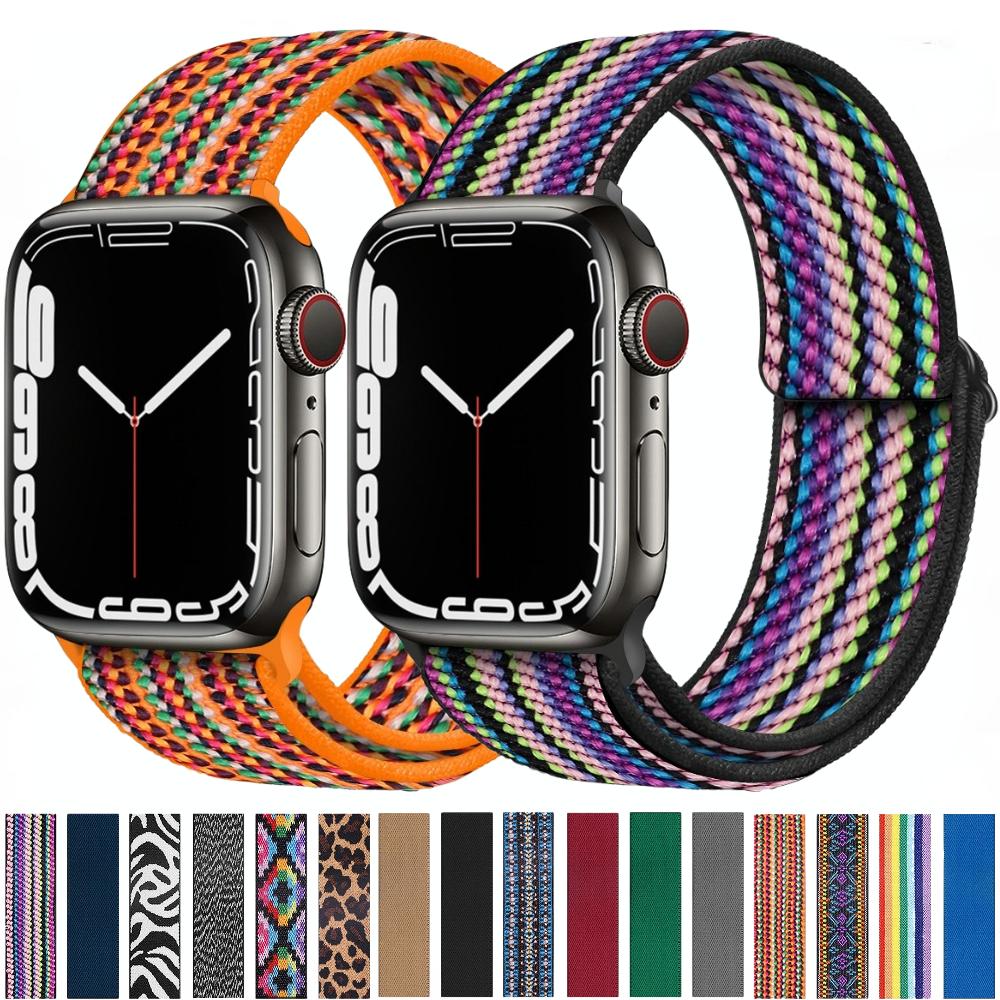Für Nylon Loop Strap für Apple Watch Band 44mm 40mm 45mm 49mm 41mm 42mm 38mm 44 45 mm Armband iWatch Serie Ultra 8 7 6 5 4 SE Band