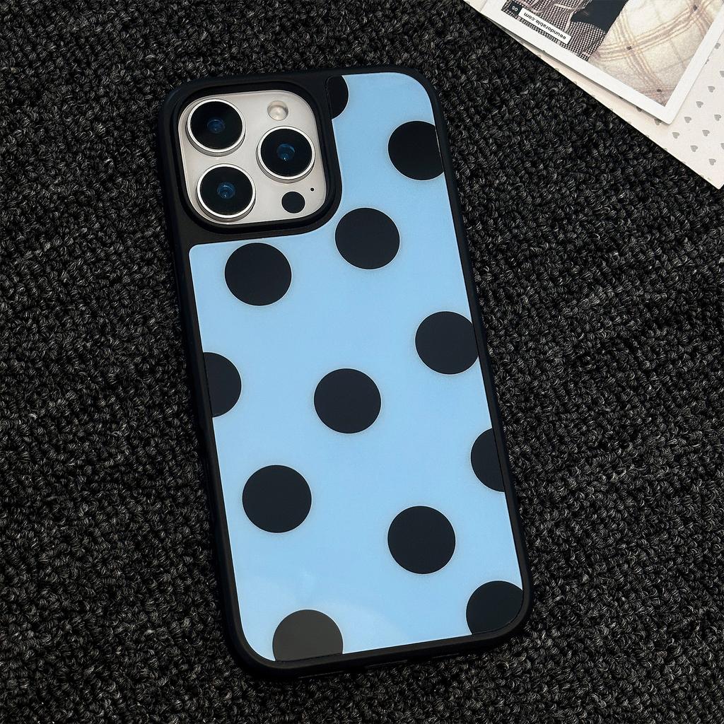 Simple Polka Dots Suitable for Apple 15 Promax Mobile Phone Case Iphone16 Dopamine 12 Acrylic 13 Anti Fall 14