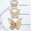 12Pcs Metal Texture Gold Artificial Butterfly Cake Topper Cake Decoration