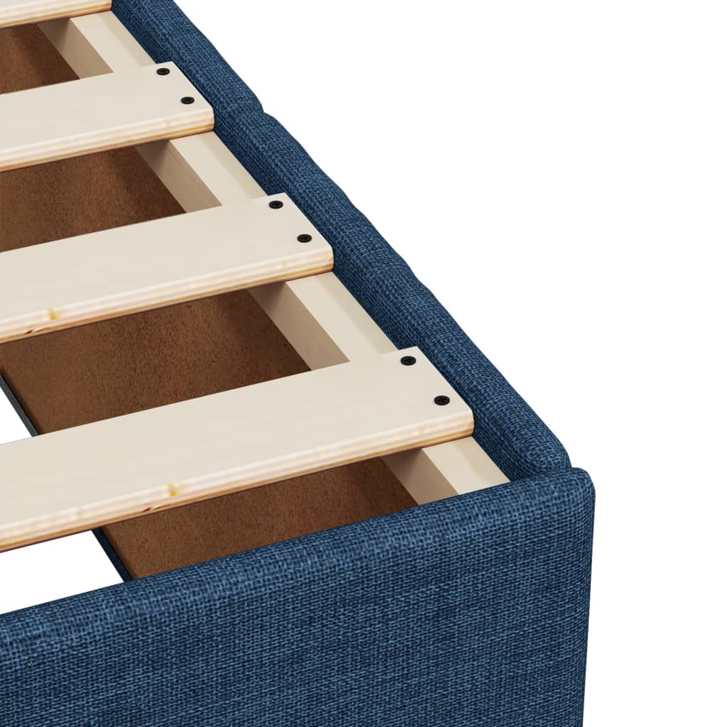 Bed Frame without Mattress Blue 140x200 cm Fabric