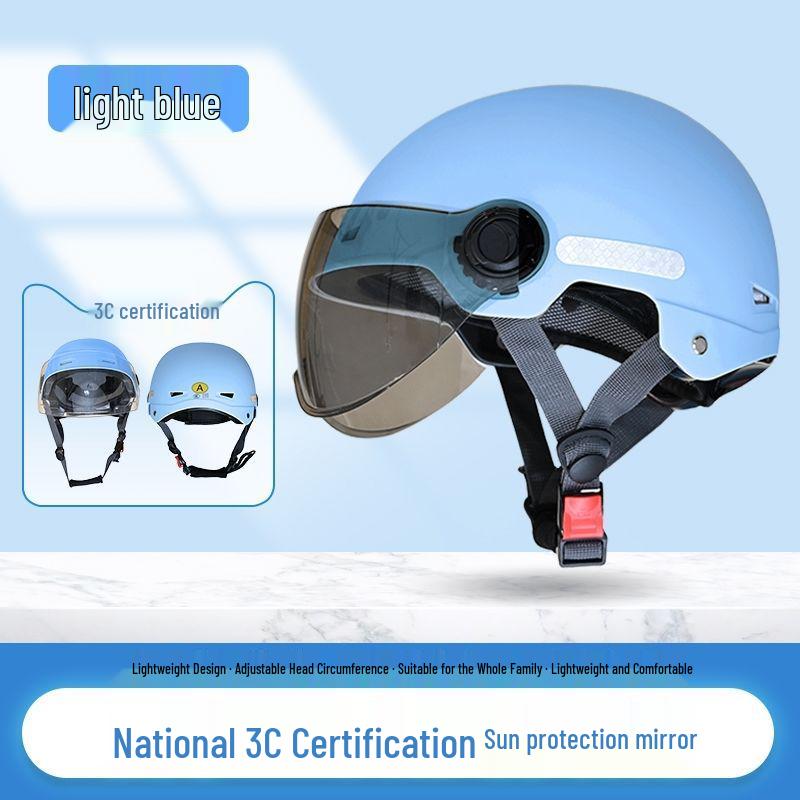 

Electric Vehicle Approved 3C Unisex Helmet, Lightweight, Adjustable, All-Season White Short Lens [Transparent]