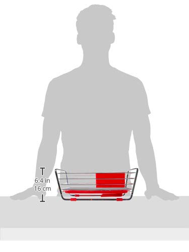 Pearl Metal Dish Drainer Basket, Red, Simple Storage, HB-301