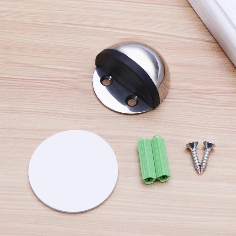 Genuine Stainless Steel Magnetic Door Stopper with Rubber Semi-Circular Anti-Collision Design