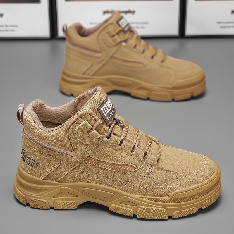 

Spring Men s Shoes New Breathable High-top Martin Boots for Men Versatile Non-slip Wear-resistant Outdoor Work Shoes Labor Protection Shoes Men 39