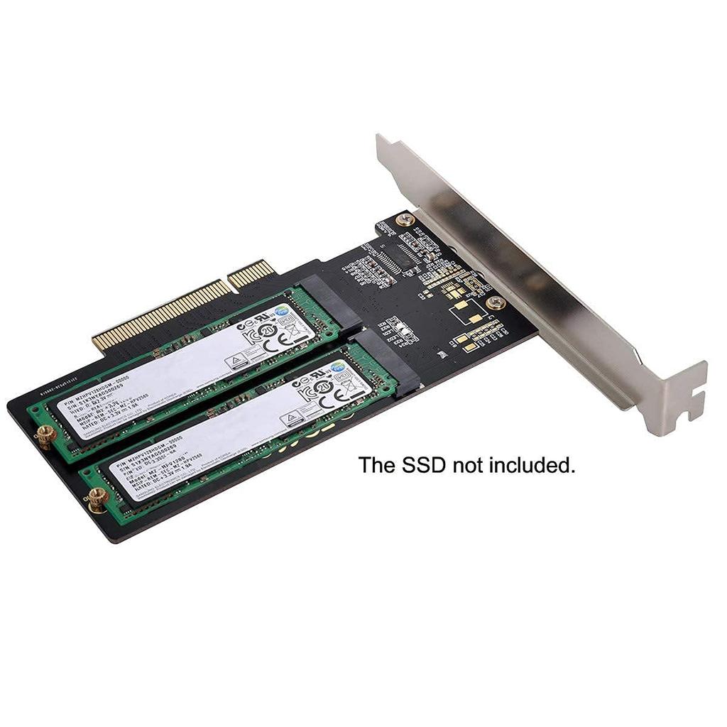 CY M.2 NVME To PCIe Adapter, Dual 2X 4X NVME M.2 AHCI To PCIE Express 3.0 Gen3 X8 X16 RAID Card Adapter VROC Raid0 Hyper Adapter.