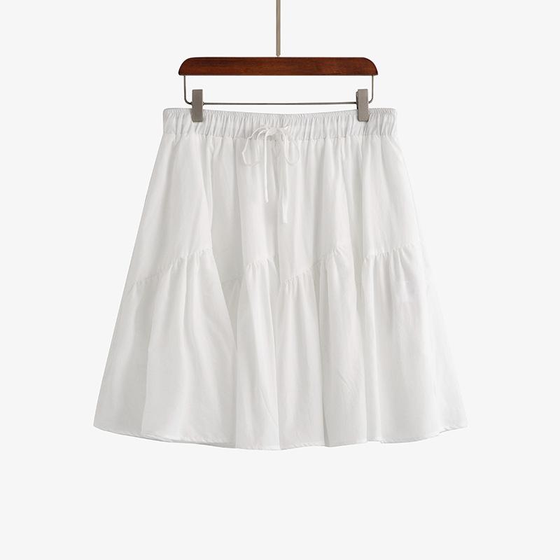 

A Summer High-waisted A-line Skirt That Is Loose and Slimming for Women 4XL белый