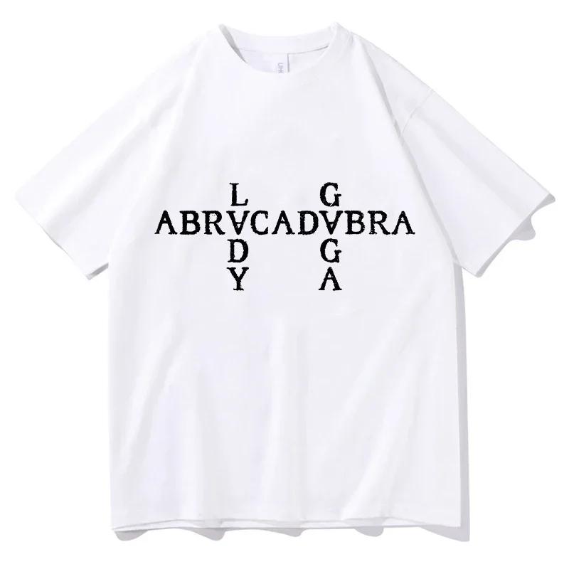 2025 Lady Gaga Abracadabra T-shirty Moda Bawełniana Koszulka dla Mężczyzn i Kobiet Vintage Odzież Unisex Lato Bawełniane Topy
