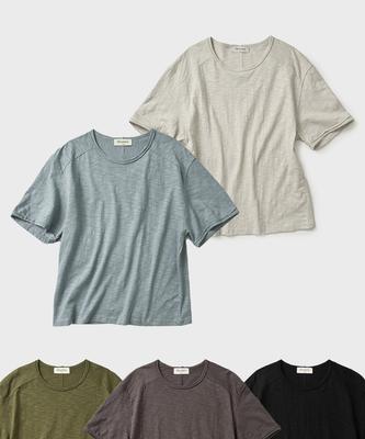 HOOVES [Daily Room X Whoops] Vintage Slub Crop Short Sleeve Tee - 5 Colors