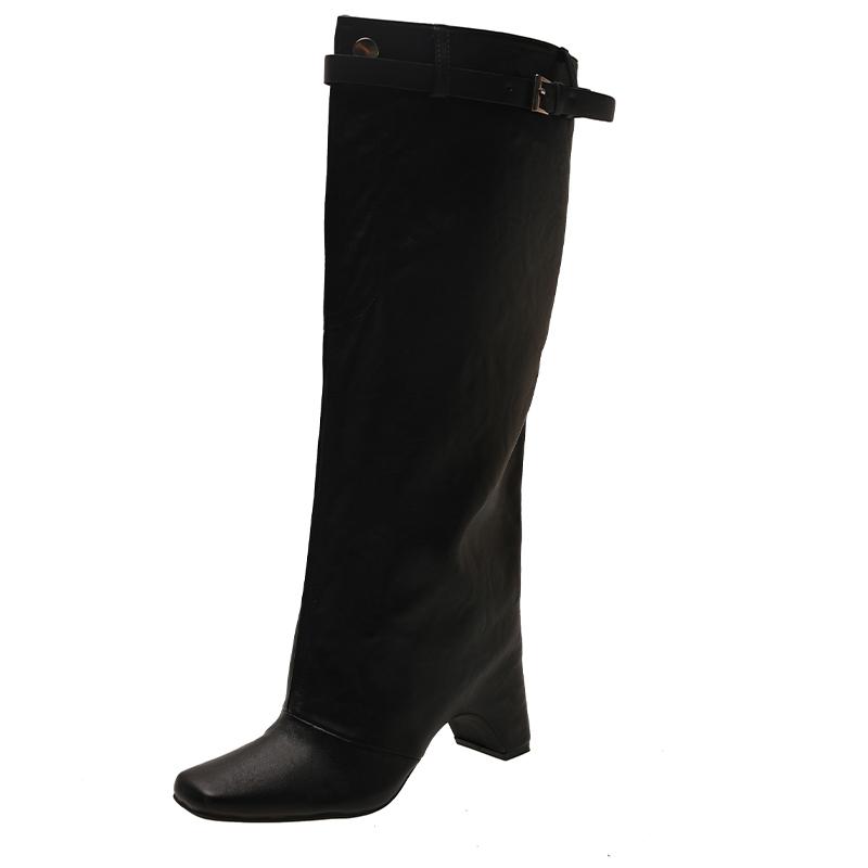 Knee High Boots for Women Designer High Heels Shoes Winter Dress Chunky High Boots 2025 New Sexy Goth Mujer Cowboy Botas