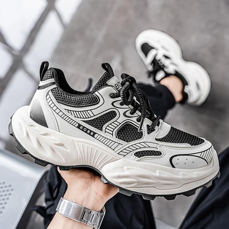 Herrsko Andningsbar Tjocksulad Casual Sneakers Utomhuslöpning Fyra Säsonger Nya Tennis Herr Mjuka Sulor Komfort Herrsneakers