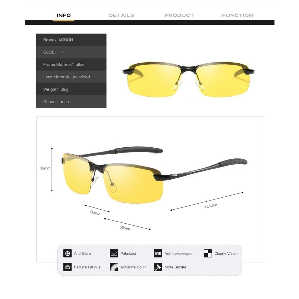 aoron Polarized Driving Glasses Day and Night Glasses Anti-glare and Anti-high Beam Glasses