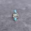 Natural Opal and Turquoise Ring Two Gemstone Ring Sterling Silver Turquoise Ring Healing Gemstones Ring Bridesmaid Gifts Unique Gifts