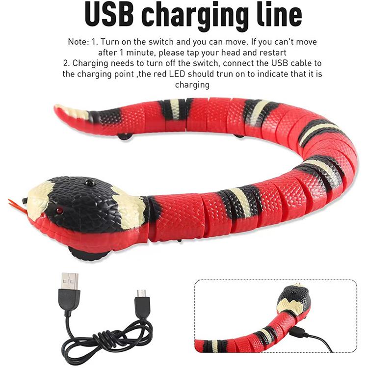 Smart Sensing Snake Interactive Cat Toys Automatic Cats Toys USB Charging Accessories Kitten Toys For Pet Dogs Game Play Toy