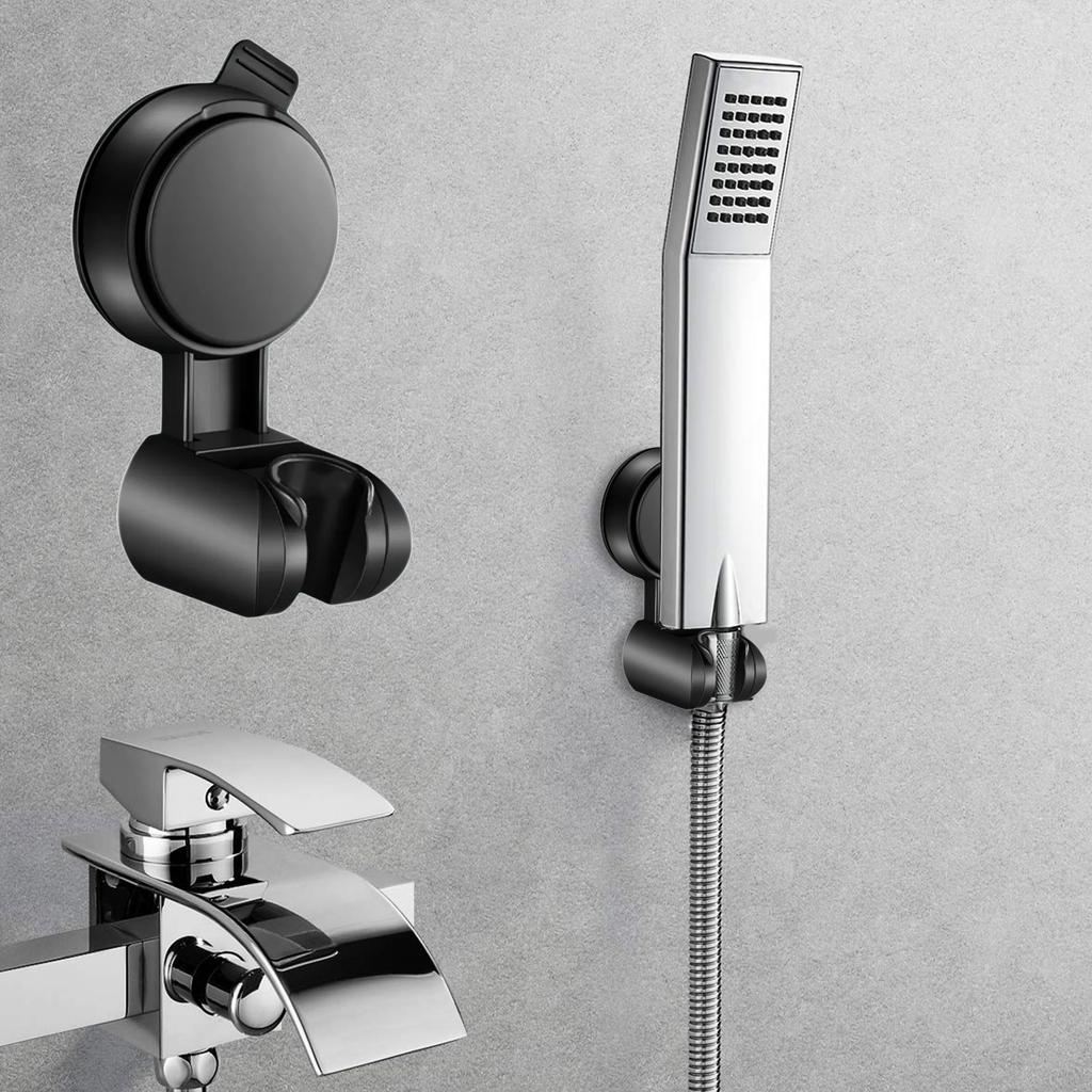 Bathroom Adjustable Wall Mounted Shower Head Holder Universals Suction Cup Shower Mount Holder Base Easy Installation