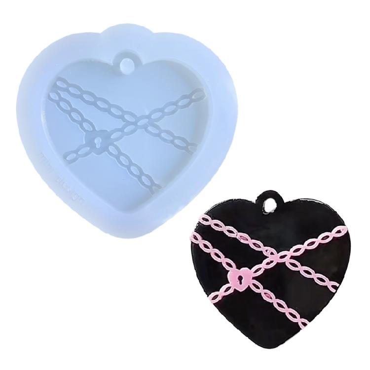 Heart Silicone Resin Mold for Keychain Jewelry Making,DIY Pendant Charms Mold