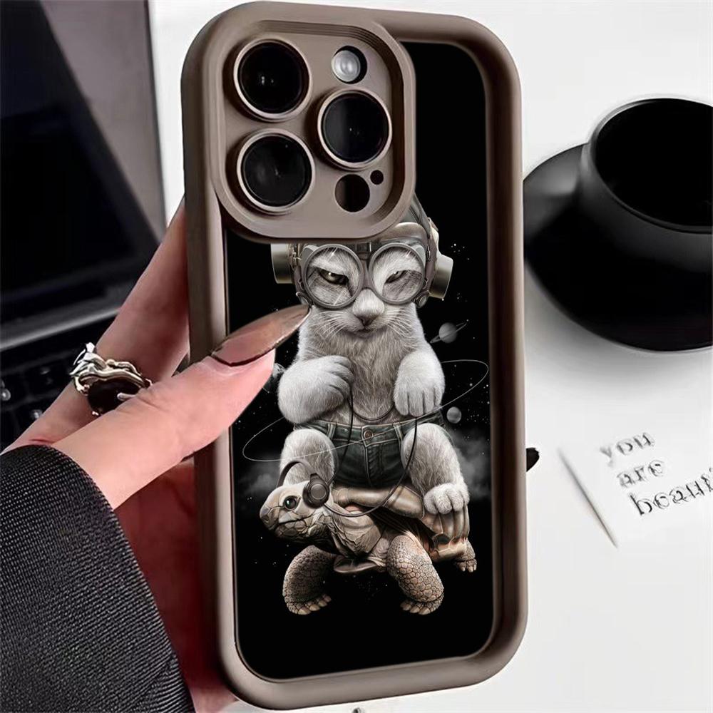 Angel Eye TPU Soft Phone Case for Samsung A05 A13 A23 A53 A14 A24 A34 A54 A15 A25 A35 A55 S20 S23 FE S24 Ultra Ae70 Cat Joyride On A Scooter Art