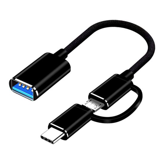 OTG Converter Fast Transmission Multifunctional 2 in 1 Micro USB Type-C to USB3.0