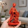 Abstract Human Sculpture for Bookshelf Resin Book Lover Statue, Reader Leaning On Stacked Book, Retro Style Bookish Home Decor Decorative Figurine
