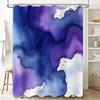 Purple Watercolor Print Shower Curtain Modern Bathroom Decor With Draped Waves Design 72 X 84 Inches / 180Cm By Wandadesigns