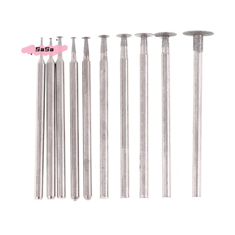 10Pcs Ultra-Thin T-Head Shank Diamon-d Mounted Grinding Bits Accessory for Stone Jade Carve Polish Engrave Tool
