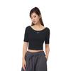 Nike Lauf-Trainings-Rundhals-Strick-Kurzarm-T-Shirt Damen Tops Schwarz CZ9813-010