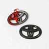 1Pc ABS Car Steering Wheel Decorative Stickers Carbon fiber Emblem For Toyota Hilux Avensis Auris Prius  Verso Camry Accessories