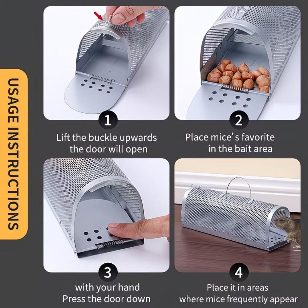 Galvanized Rat Trap Cage High Sensitivity Mice Rodent Catcher Non-toxic Live Mousetrap Garden