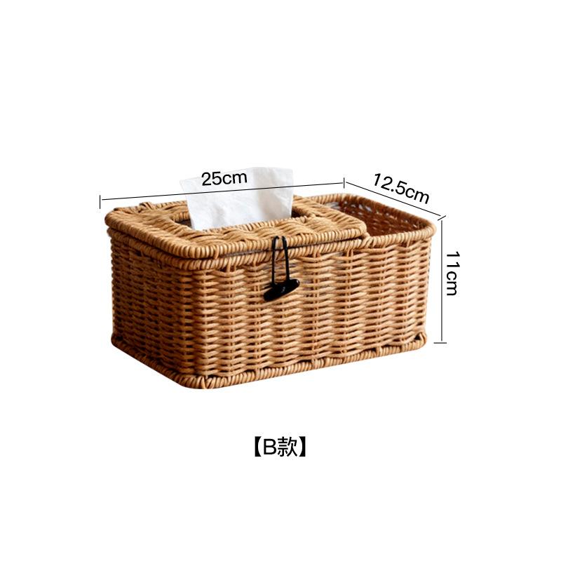 Handmade Woven Tissue Box Cover for Living Room Hotel Bedroom Bathroom Napkin Holder