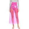 Gonna Trasparente da Donna in PVC Vita Alta Chiusura con Bottoni Bodycon Tubolare Midi Gonna Copricostume Rave Cosplay