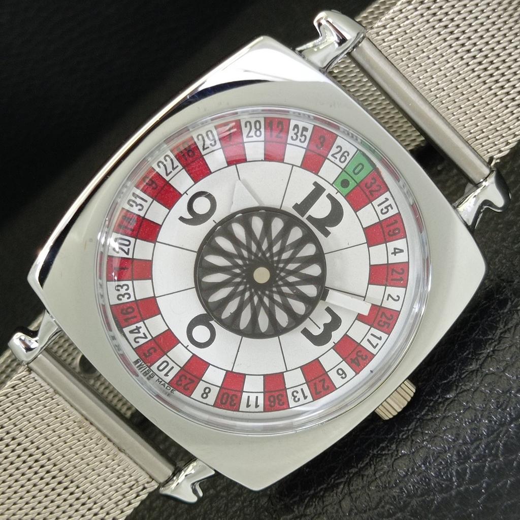 

ОТРЕСТАВРИРОВАННЫЕ ВИНТАЖНЫЕ МЕХАНИЧЕСКИЕ ШВЕЙЦАРСКИЕ МУЖСКИЕ ЧАСЫ С РУЛЕТКОЙ, БЕЛЫЙ ЦИФЕРБЛАТ a700908-5 R205a-a700908