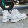 Hot-Selling Mens Motorcycle Boots Outdoor Male Ankle Boots Lace-Up Leather High Top Shoes All-Match Travel Walking Shoes Botas
