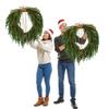 50cm American Style Christmas Wreath With Bow Front Door Decor Home Holiday Decoration