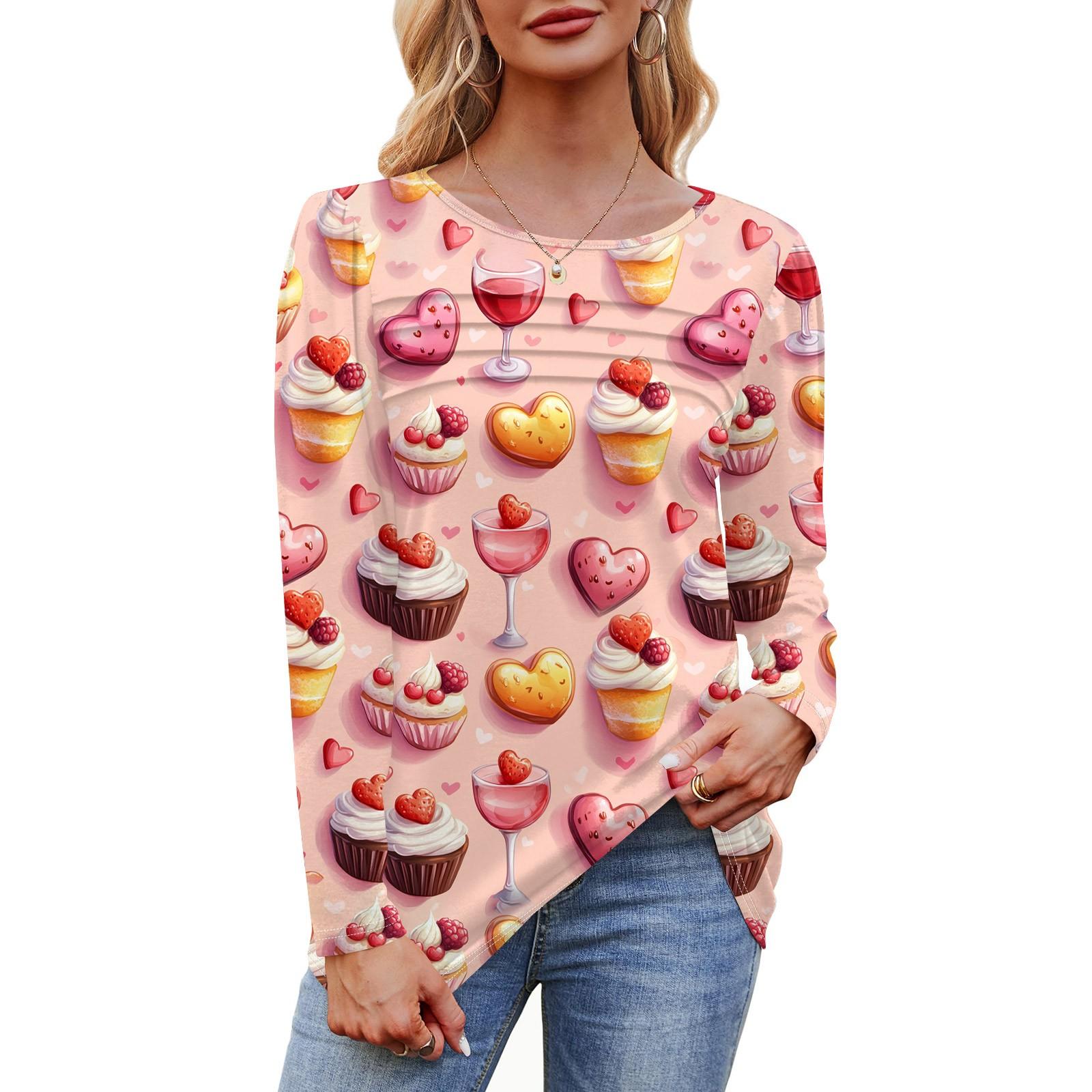 

Женский свободный повседневный топ с круглым вырезом и длинными рукавами, модный топ S оранжевый