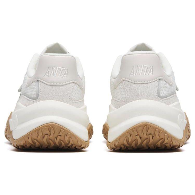 Anta Qicheng Fabric Synthetic Leather Shock Absorbing Non-Slip Wear-Resistant Low-Top Sports Casual Shoes Women Sneakers White Blue 922318859-1