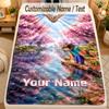 Flannel BlanketMinecraft Custom Name Text Personalized Soft Warm Throw Blanket Home Decor Gift