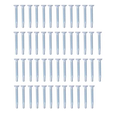 50 Stück Selbstbohrende Schraube Kreuz verzinkter Kohlenstoffstahl Befestigungselement Eisenwaren 4,8x38mm Flachkopf