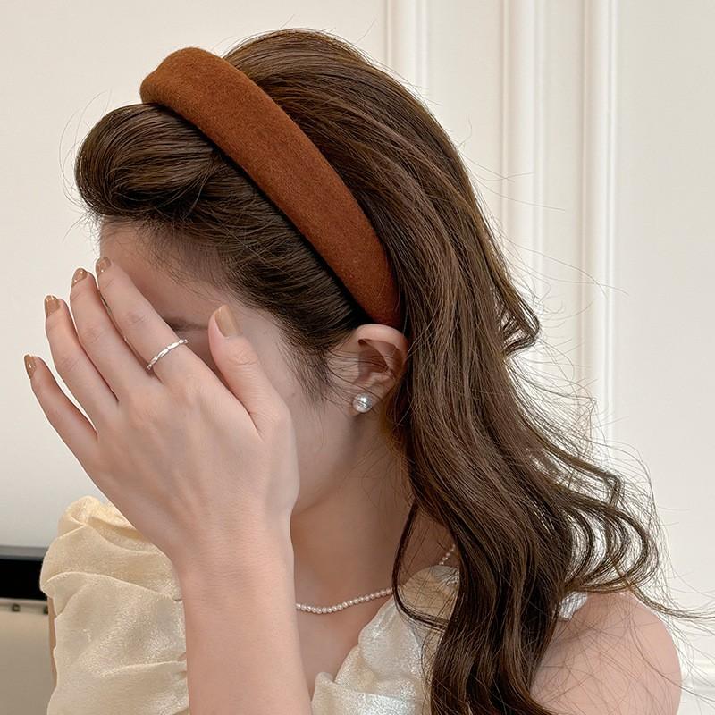 Wolle Strick Stirnband Haarbänder Damen Mädchen Schwamm Gepolstert Einfach Haarreif Band Lünette Haaraccessoires Herbst Winter Mode