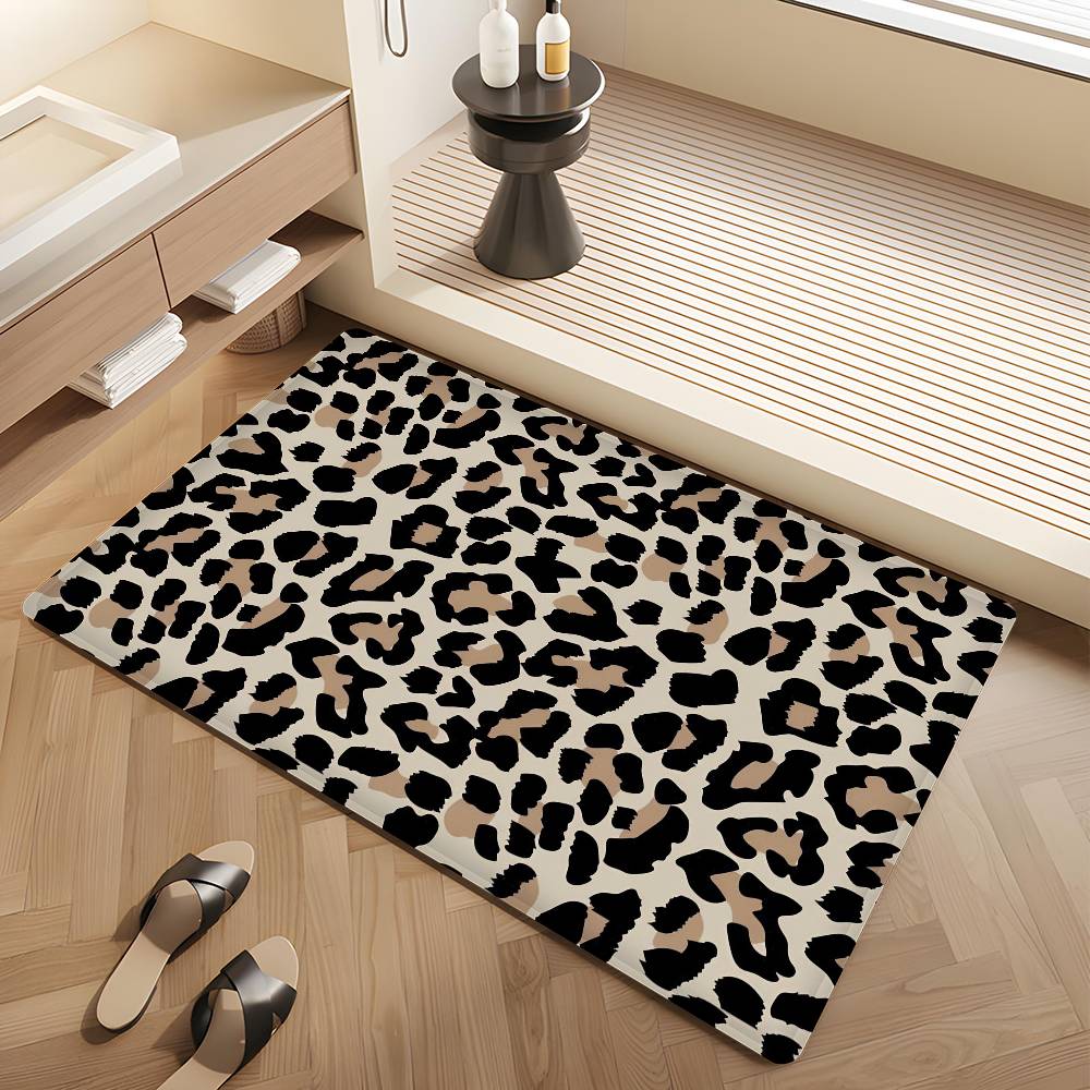 Leopardenmuster Fußmatte Nordischer Stil Schlafzimmer Wohnzimmer Fußmatte Haus Balkon Anti-Rutsch Alfombra