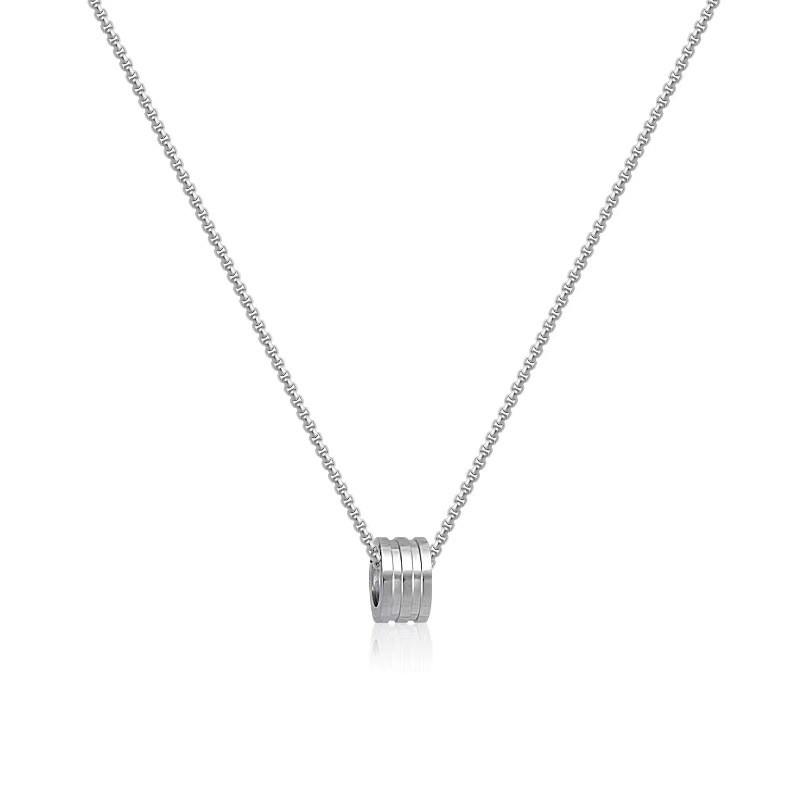 Titanium Steel Necklace Men Women Polished Bead Chain Hip Hop Minimalist Pendant 60-70cm Adjustable Length
