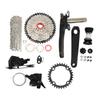 Grupo de 8 Velocidades Hollow Volante 42T Kit de Câmbio para Bicicleta com Trocador Corrente Câmbio Traseiro para Modificação de Bicicletas