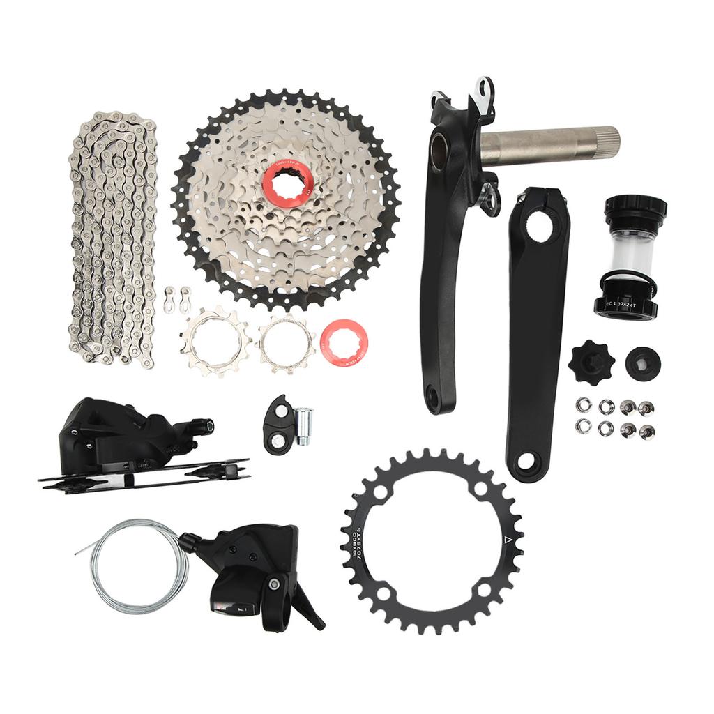 Grupo de 8 Velocidades Hollow Volante 42T Kit de Câmbio para Bicicleta com Trocador Corrente Câmbio Traseiro para Modificação de Bicicletas